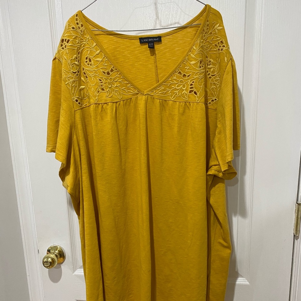 Yellow lane Bryant v-neck blouse